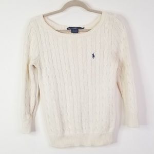 Cable knit polo sweater